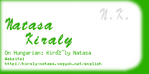 natasa kiraly business card